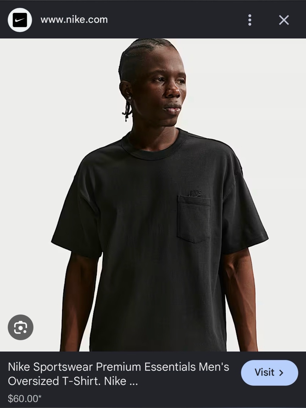 Nike Black Oversized Pocket T‑Shirt